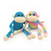Zippy Paws - Spencer the Crinkle Monkey 2-Pack Small Rainbow and Blue