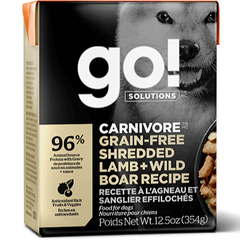 Petcurean - Go! - Dog Carnivore Grain Free Shredded Lamb & Wild Boar Tetra Pack 12.5oz