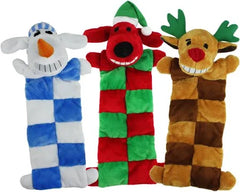 MULTIPET Holiday Loofa Christmas Squeaker Mat Dog Toy, assorted