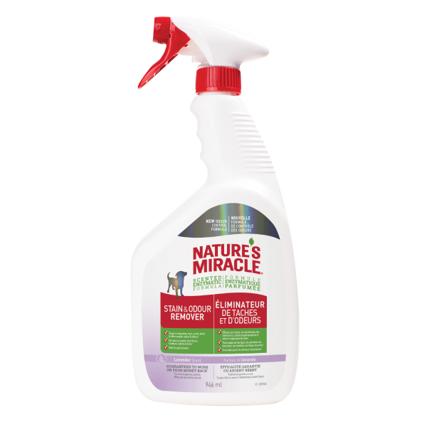 Natures Miracle Dog Stain & Odour Remover Spray Lavender Scent 946 mL