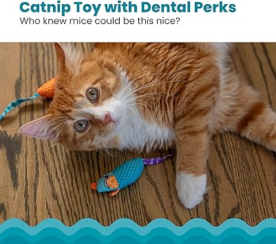 Catstages - Cat Catnip Chew Mice Dental Health - 2 Pack