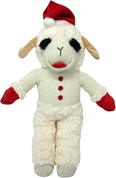 Multipet - Holiday Lamb Chop Dog Plush Toy w/Santa Hat