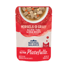 Natural Balance - Cat Platefulls - Salmon, Tuna, & Crab Morsels in Gravy 3oz