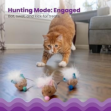 Catstages - Cat Mousin' Around Hide 'N Treat - 3 Pack - Treat Dispenser Cat Toy