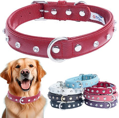 Angel Athens Rhinestones Valentine Red Dog Collar