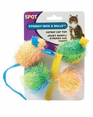 SPOT - Cat Stringy Mice & Balls 4PK | Catnip