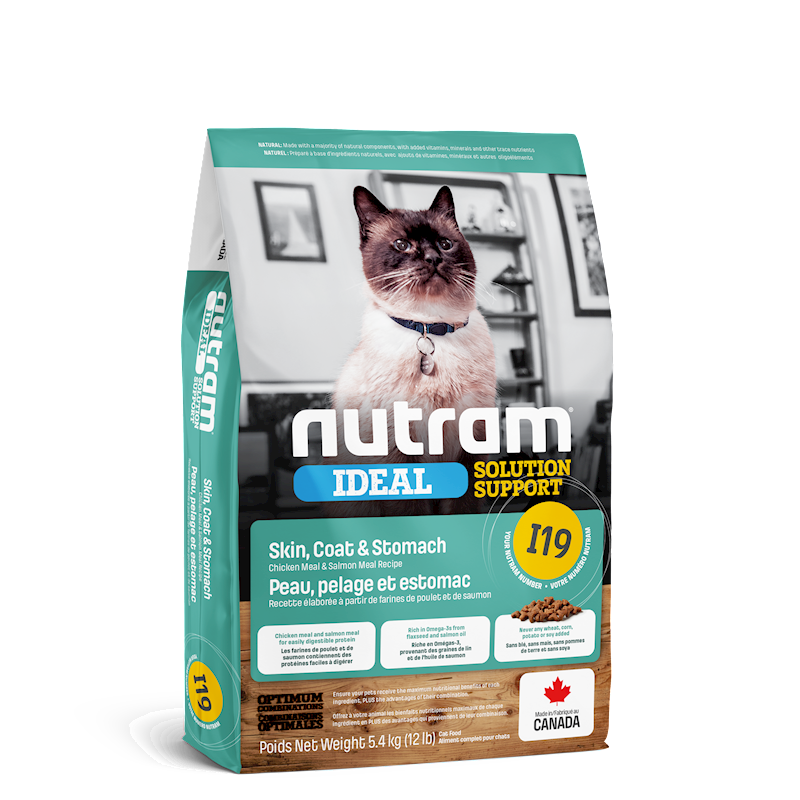 Nutram - Cat Ideal Solution Skin, Coat & Stomach 11.9lb (I19)