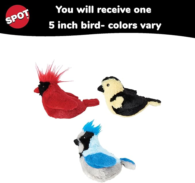 SPOT - Cat Song Birds - Touch Activated Singing Catnip Toy Mimics Real Bird Songs