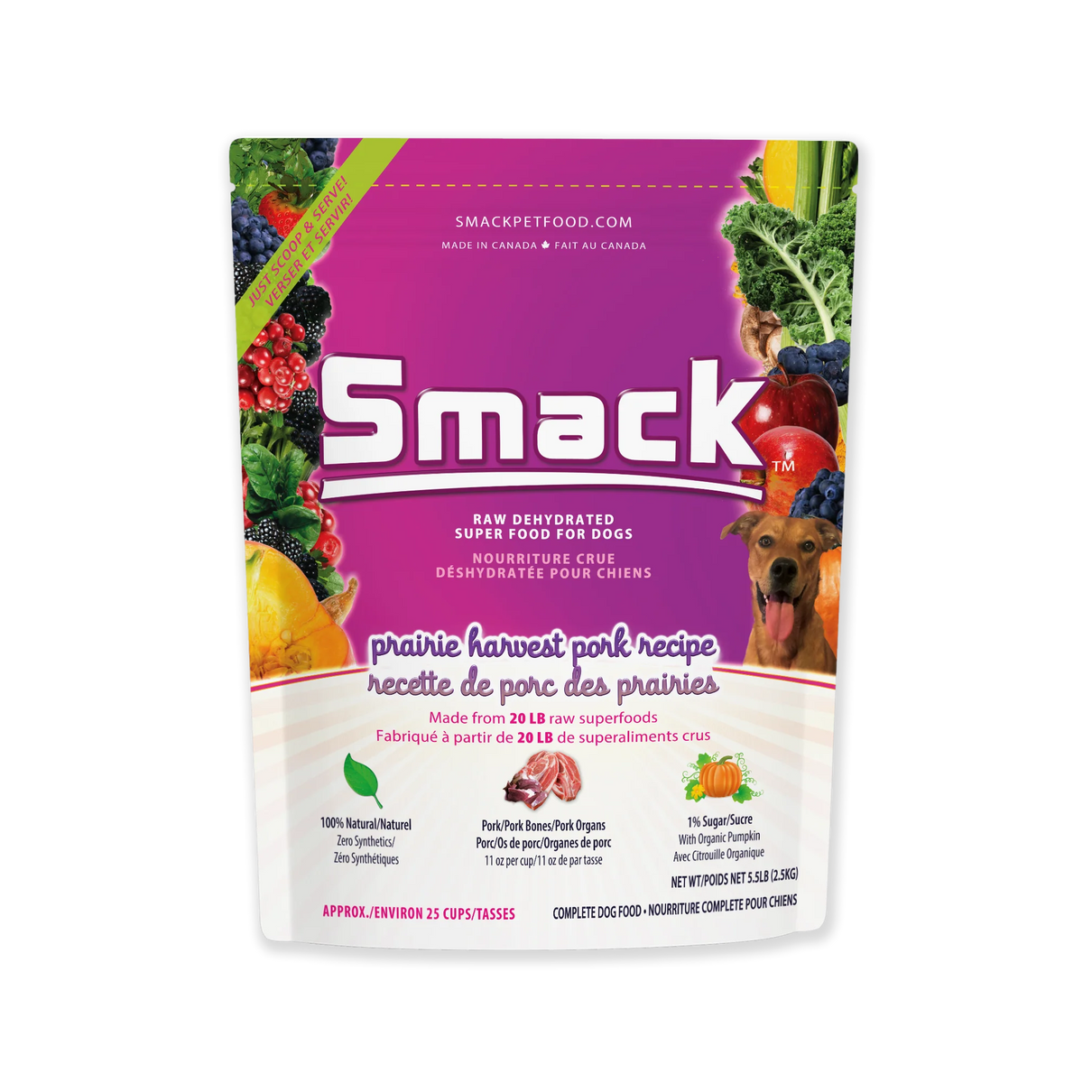 Smack - Prairie Harvest Pork Raw Dehydrated Dog Food 8.8oz