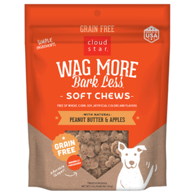 Wag More Bark Less - Dog Grain Free Soft & Chewy Peanut Butter Apple 5oz