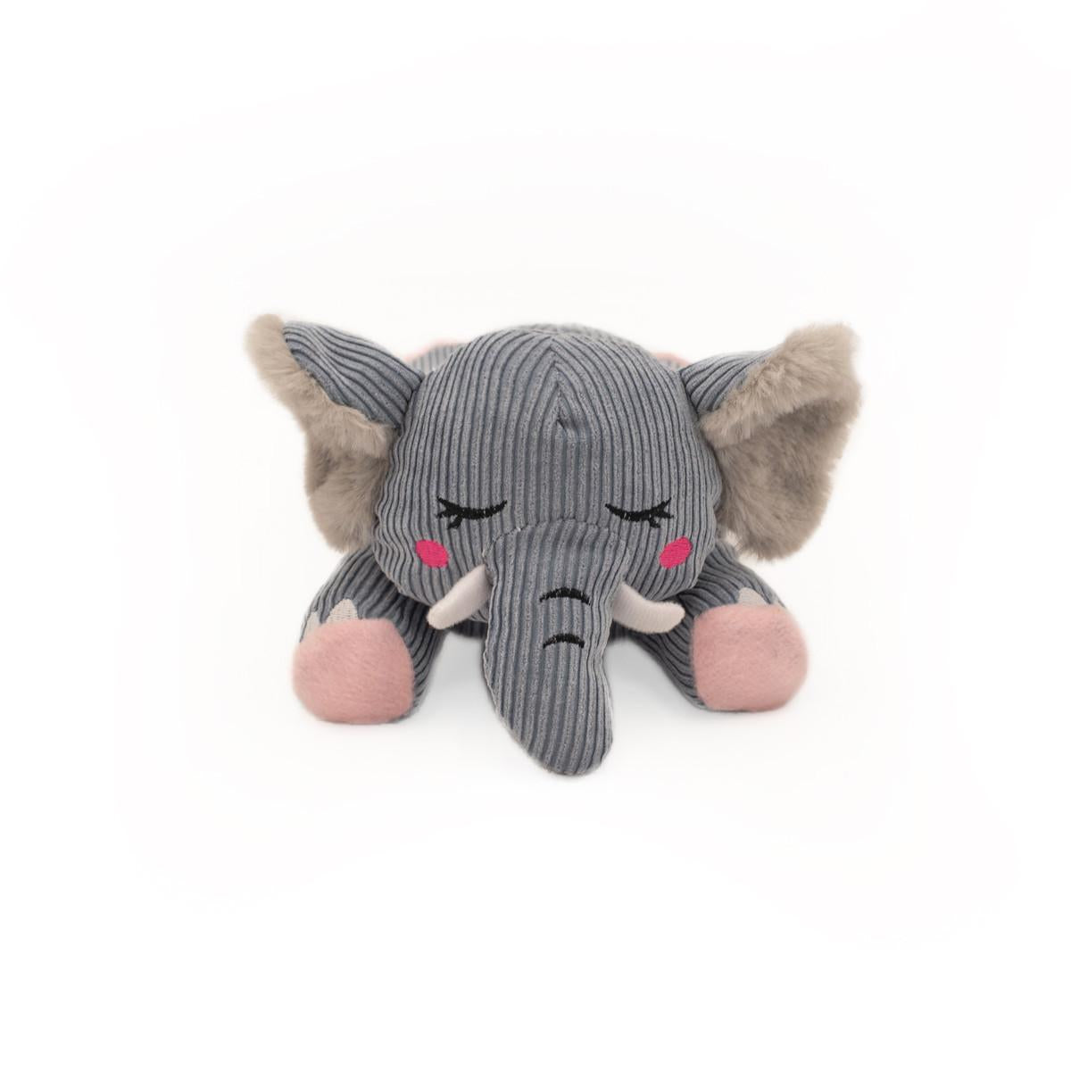 ZippyPaws - Snooziez with Shhhqueaker Elephant Dog Toy