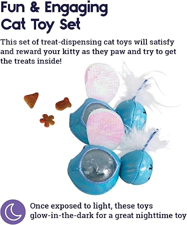 Catstages - Cat Firefly Treat Stuffer Glow-in-The-Dark - 2 Pack