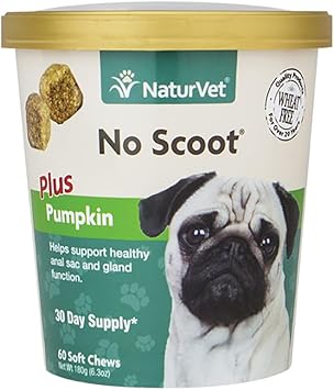 NaturVet No Scoot Anal Gland Support for Dogs - 60 Soft Chews