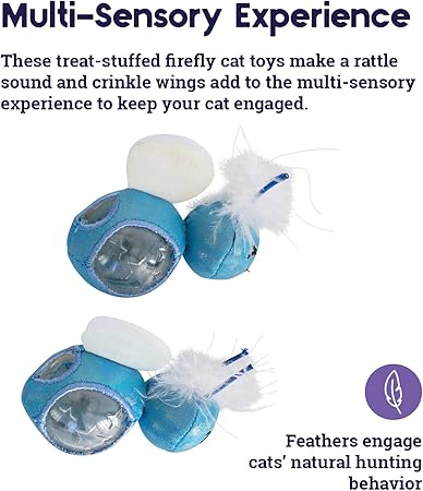 Catstages - Cat Firefly Treat Stuffer Glow-in-The-Dark - 2 Pack