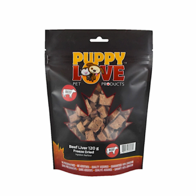 Puppy Love - Freeze Dried Treats Beef Liver 120g