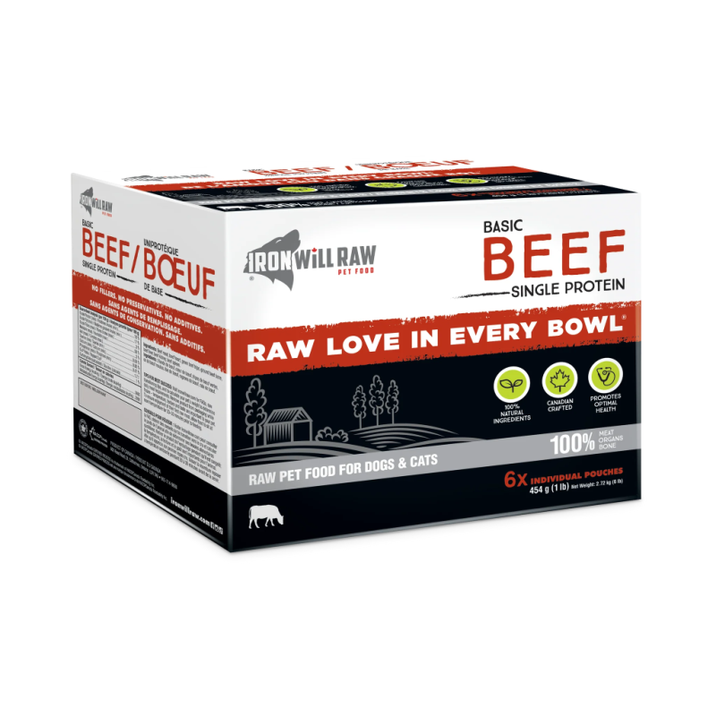 Iron Will Raw Dog GF Basic Beef Single Protein 6/1 lb