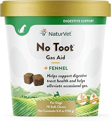 NaturVet No Toot Gas Aid for Dogs - 70 Soft Chews