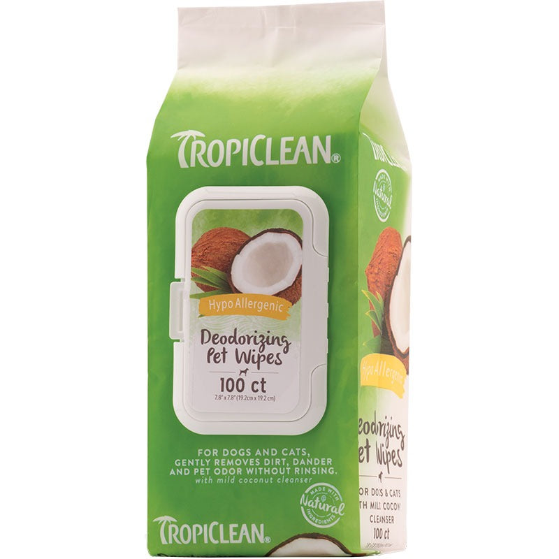 Tropiclean - Hypoallergenic Deodorizing Wipes 100ct