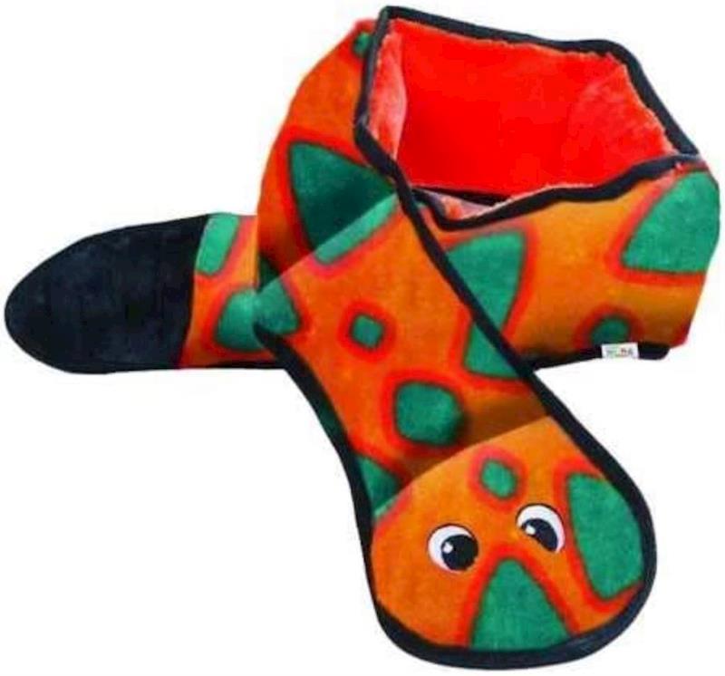 Outward Hound - Dog Durablez Snake 6 Squeakers Orange/Green