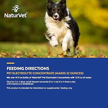 NaturVet Pet Electrolyte Concentrate for Dogs and Cats, 16 oz Liquid Concentrate