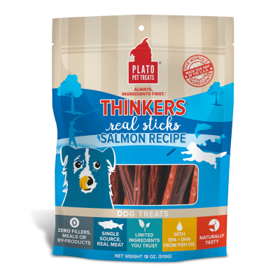 Plato - Dog Thinkers Sticks Salmon 18oz