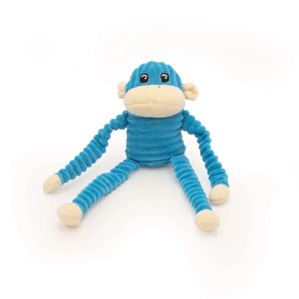 Zippy Paws - Spencer the Crinkle Monkey 2-Pack Small Rainbow and Blue