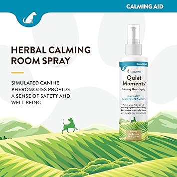 NaturVet Quiet Moments Herbal Calming Spray, 8 Ounce- Canine