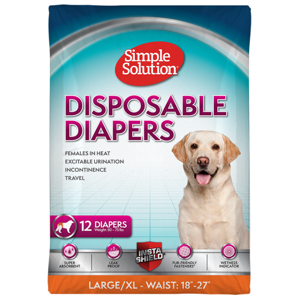 Simple Solution Disposable Female Diapers L/XL 12 pk