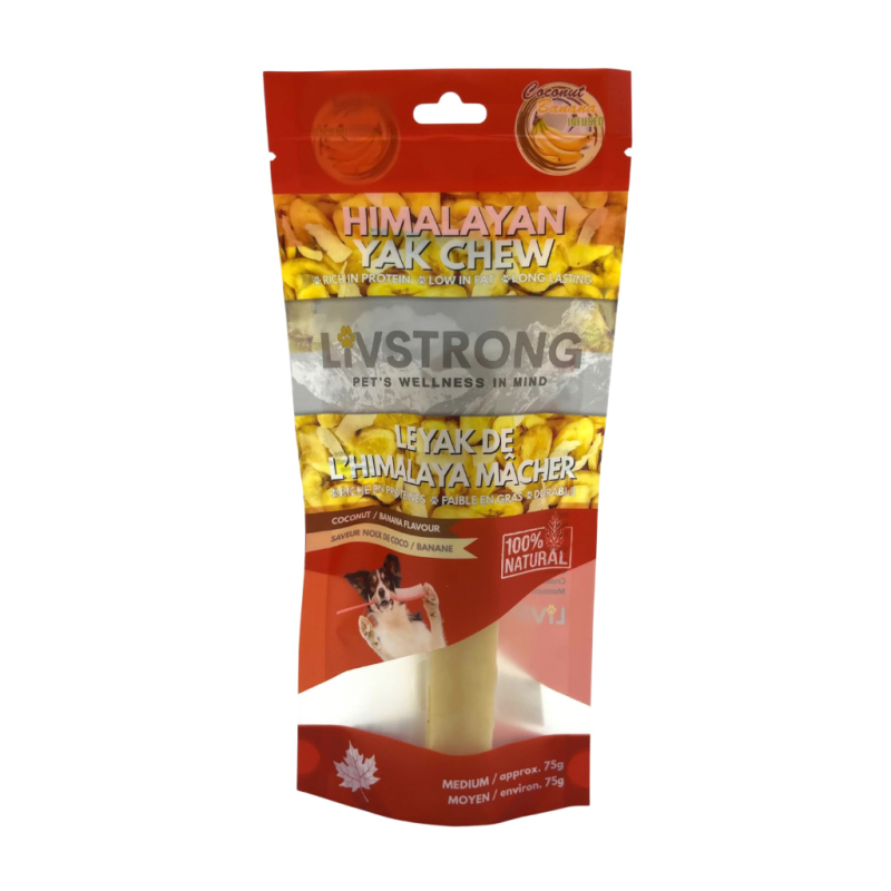 Livstrong - Infused Himalayan Yak Chew Coconut Banana - Medium 75g