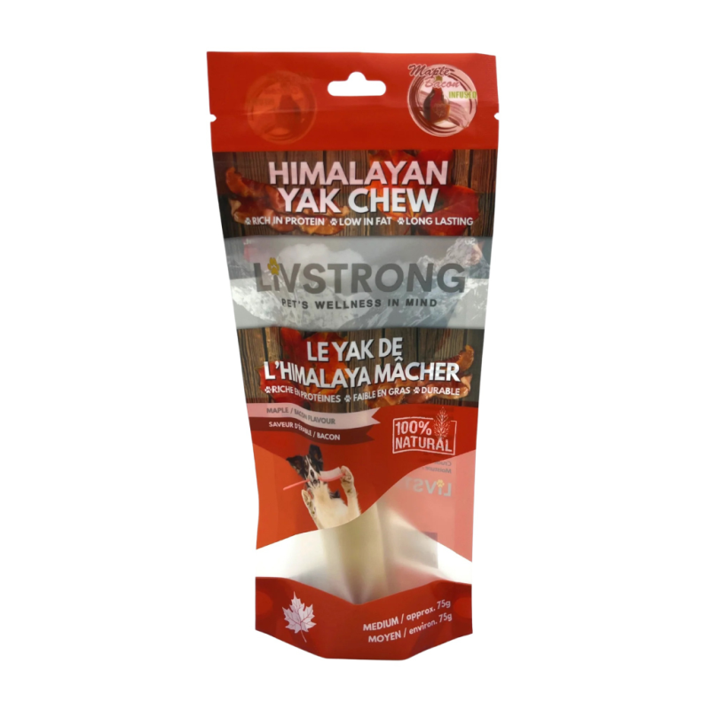 Livstrong - Infused Himalayan Yak Chew Maple Bacon - Medium 75g