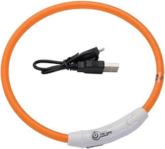 Coastal Pet USB Light-Up Neck Ring 16" Glowing pet Collar for Night Safety, Adjustable LED Dog Collar multiple colors