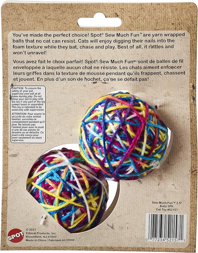 SPOT - Cat Sew Much Fun Yarn Ball 2 pk