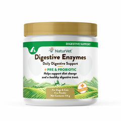 NaturVet Digestive Enzymes + Probiotic Powder 4OZ