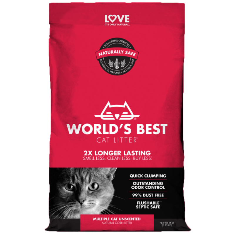 Worlds Best - Multi Cat Unscented Litter 28lb