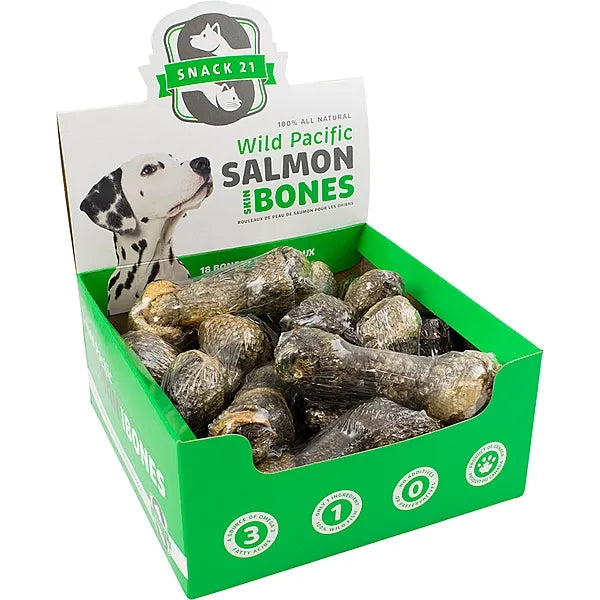 SNACK 21 DOG TREAT SALMON SKIN BONES