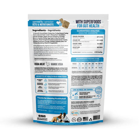 HealthyBud Turkey Meal Patties Freeze Dried Raw Dog Food