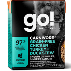 Petcurean - Go! - Dog Carnivore Grain Free Chicken, Turkey, Duck Stew Tetra Pack 12.5oz