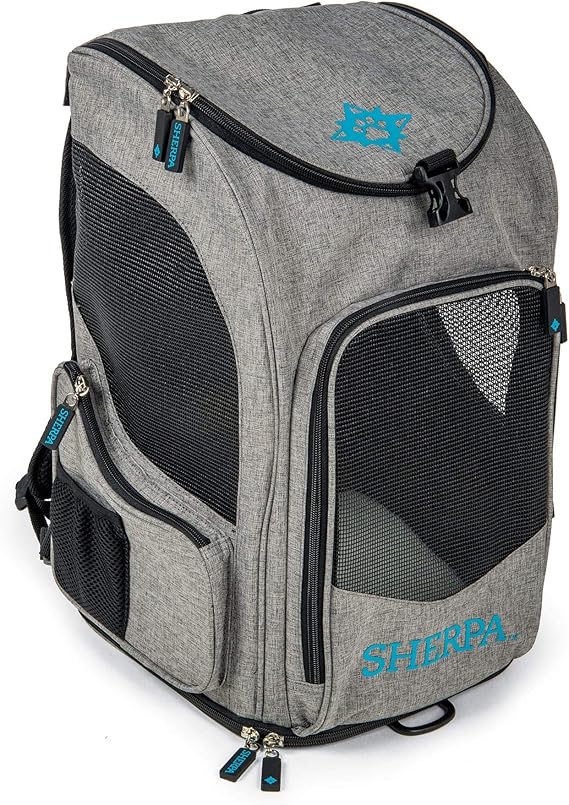 Sherpa 2-in-1 Backpack Travel Pet Carrier, Airline Approved & Guaranteed On Board - Gray, Medium