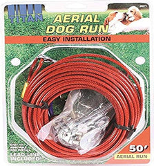 Coastal - Titan Aerial Dog Run Tie Out with Brass Plated Snaps, 50' 50'