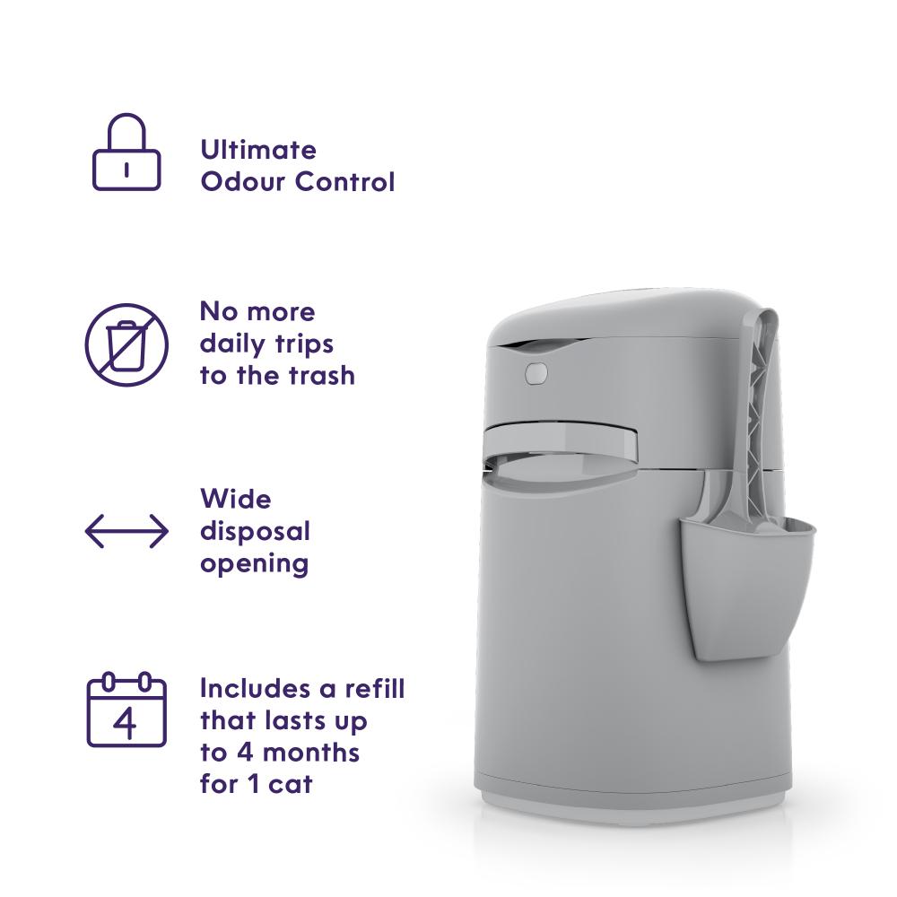 LITTER GENIE Cat Disposal System w/Scoop, Holder & Refill