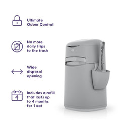LITTER GENIE Cat Disposal System w/Scoop, Holder & Refill